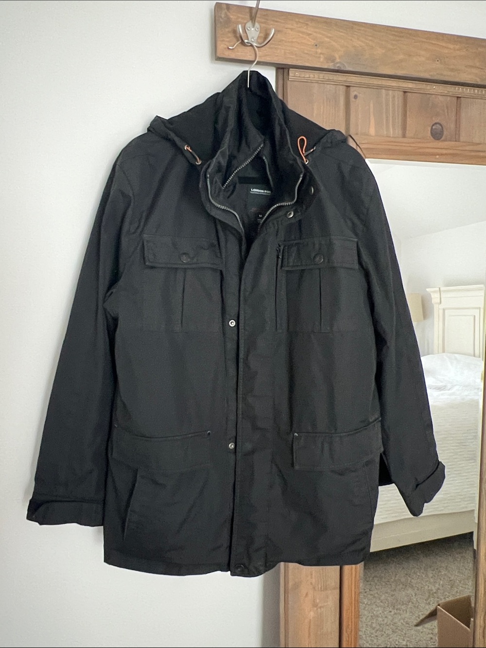London Fog Men's 3-in-1 Functional Utility Jacket | Black Hooded Field Jacket